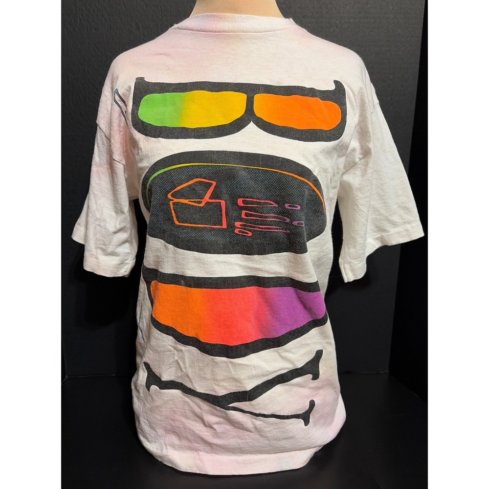 1992 Body Glove Sunglasses Graphic Tee M Single Stitch Neon Tie Dye VTG USA